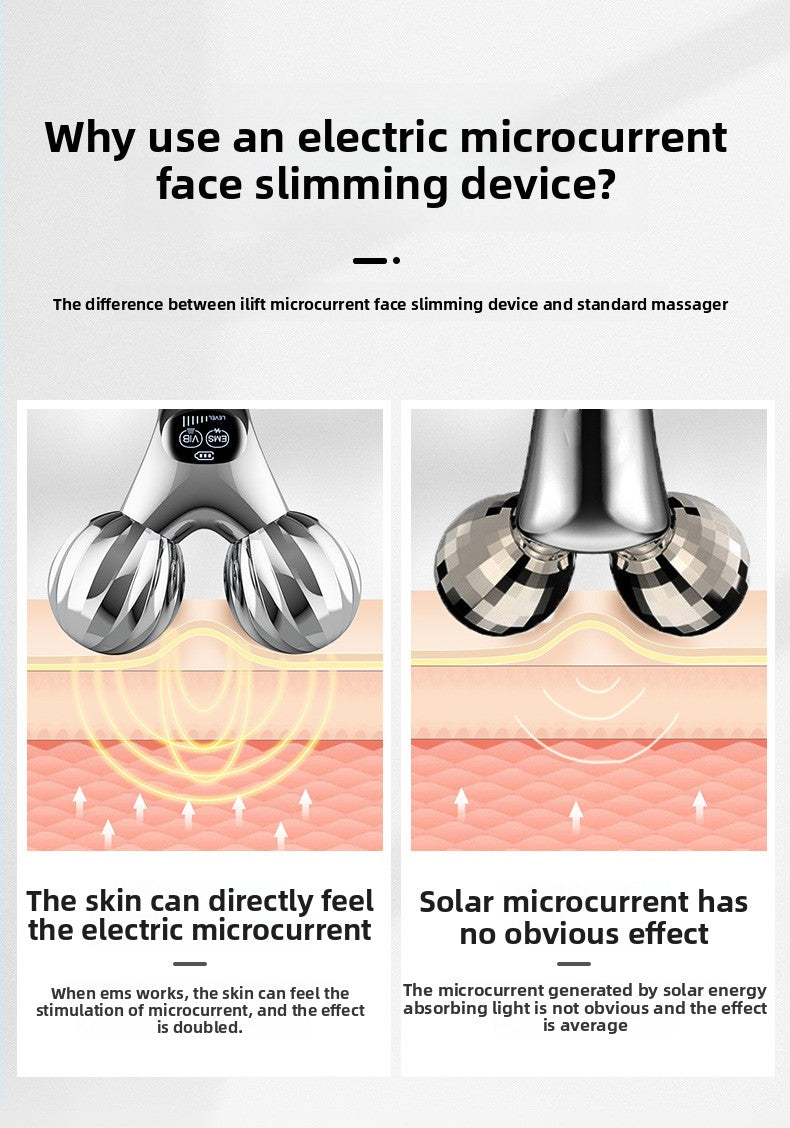 Facial Lifting EMS Massage Roller Device – Firming & Contouring Tool