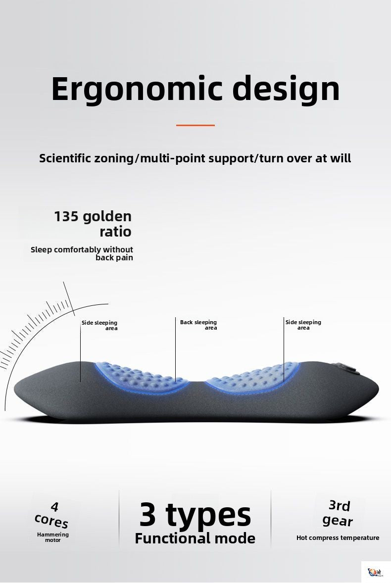 Heated Massage Lumbar Pillow | Back Support Cushion with Heat