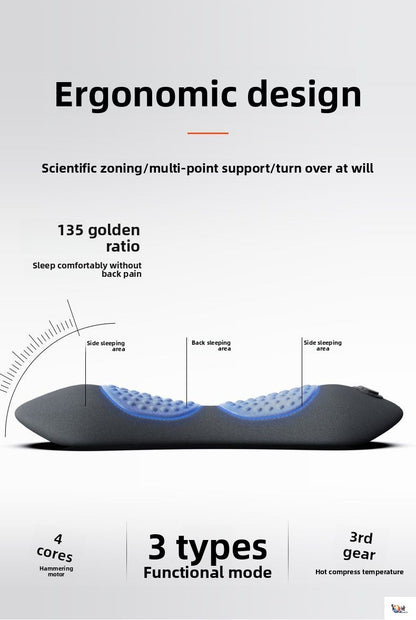 Heated Massage Lumbar Pillow | Back Support Cushion with Heat