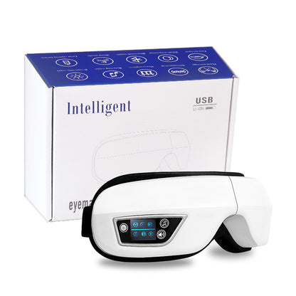 6D Smart Eye Massager – Heated Vibration Eye Mask with Air Compression & Bluetooth Music
