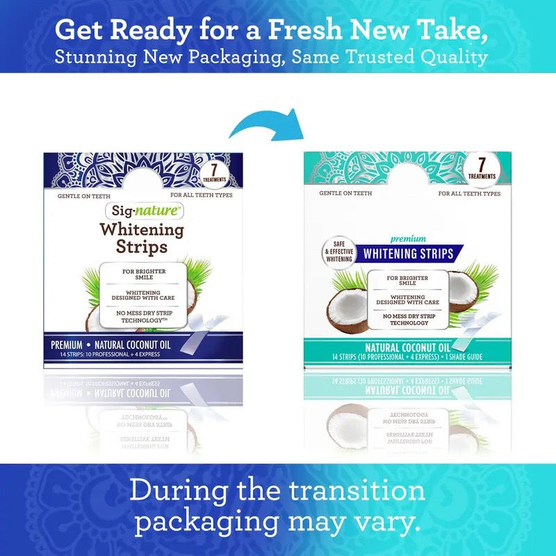 Guru Nanda Coconut Mint Teeth Whitening Strips – 14-Strip Dental Whitening Kit