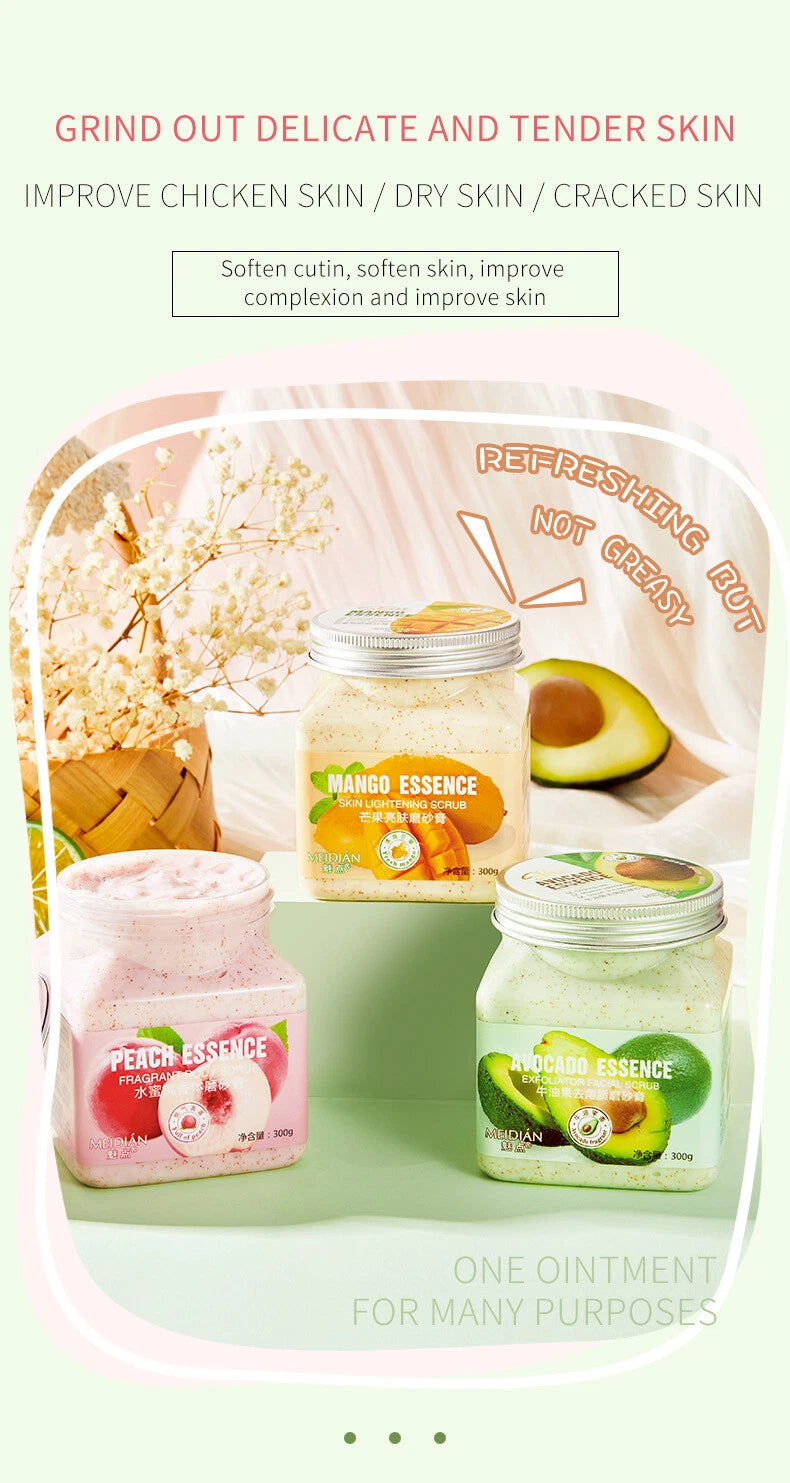 Meidian Sea Salt Body Scrub – Exfoliating Fruity Body Polish (300 g)
