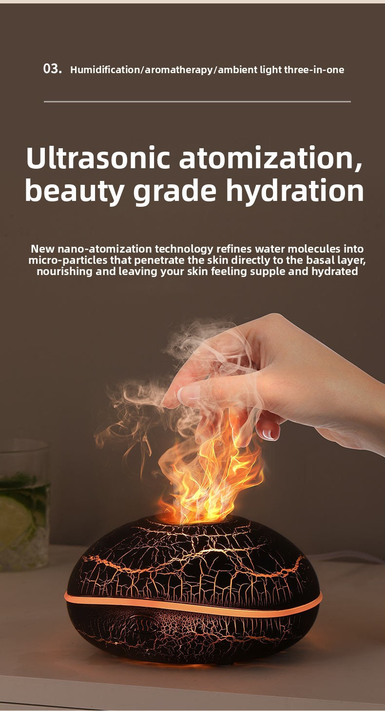 Aroma Diffuser – Simulated Flame Ultrasonic Humidifier (200 ml)