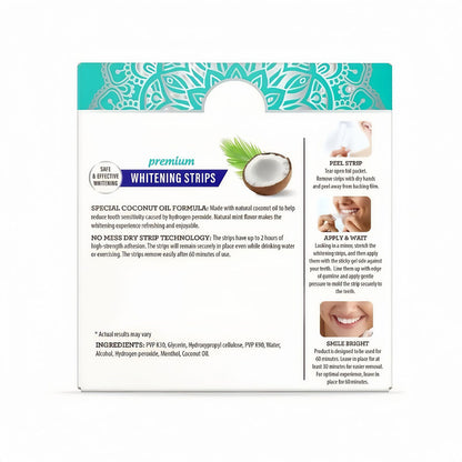 Guru Nanda Coconut Mint Teeth Whitening Strips – 14-Strip Dental Whitening Kit