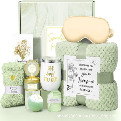 “Not a Day Over Fabulous” Spa & Birthday Gift Box – Candle, Mug, Blanket & Self‑Care Set