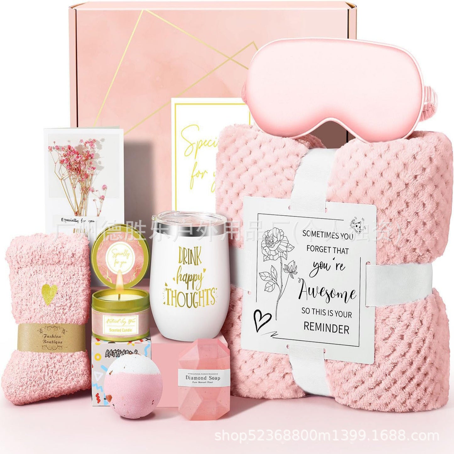 “Not a Day Over Fabulous” Spa & Birthday Gift Box – Candle, Mug, Blanket & Self‑Care Set