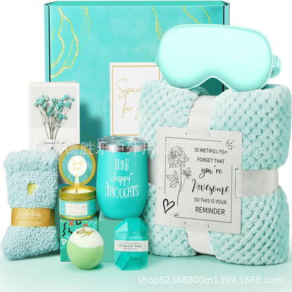 “Not a Day Over Fabulous” Spa & Birthday Gift Box – Candle, Mug, Blanket & Self‑Care Set