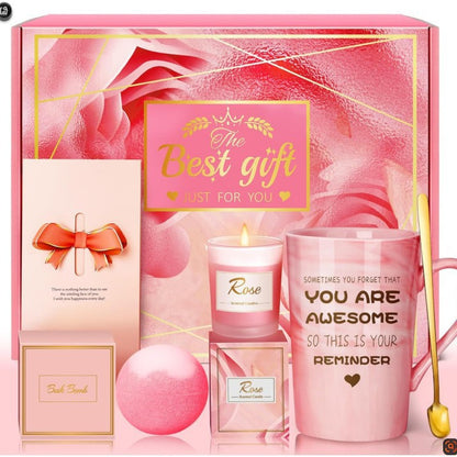 “Not a Day Over Fabulous” Spa & Birthday Gift Box – Candle, Mug, Blanket & Self‑Care Set