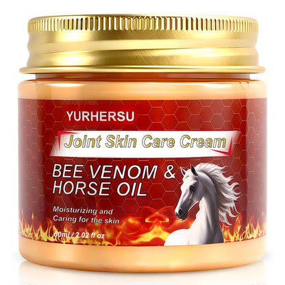YURHERSU Cross-border Bee Venom Horse Oil Cream Soothing Joint Discomfort Knees Lumbar Shoulder Neck Massage Care Cream in stock