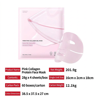 PDRN Pink Collagen Gel Mask – Hydrating, Firming & Brightening Sheet Mask (28g)