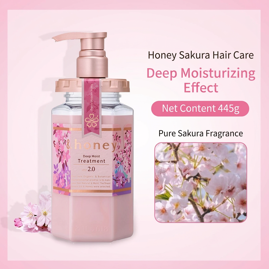 &honey Japanese Honey Shampoo & Treatment – Deep Moist & Color Care (440–445 ml)