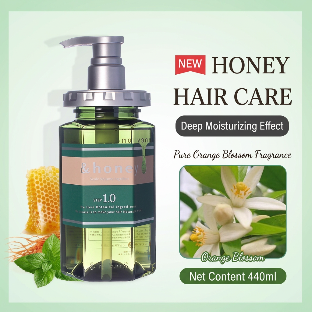 &honey Japanese Honey Shampoo & Treatment – Deep Moist & Color Care (440–445 ml)