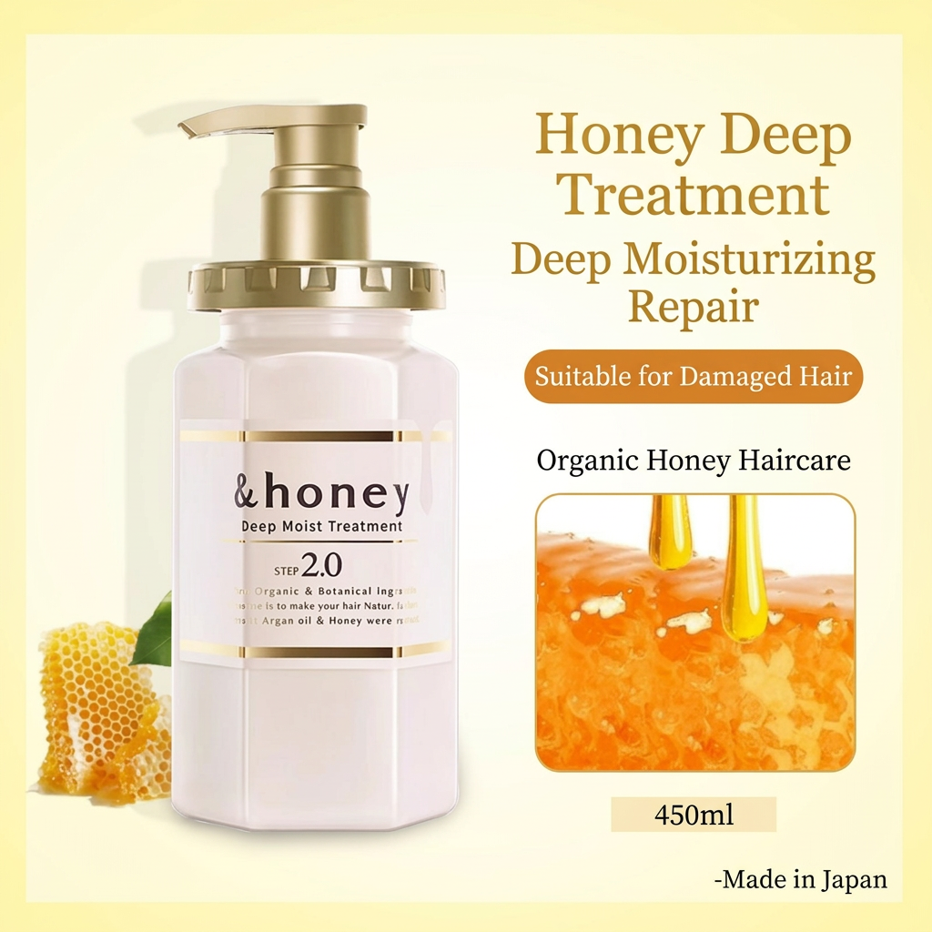 &honey Japanese Honey Shampoo & Treatment – Deep Moist & Color Care (440–445 ml)