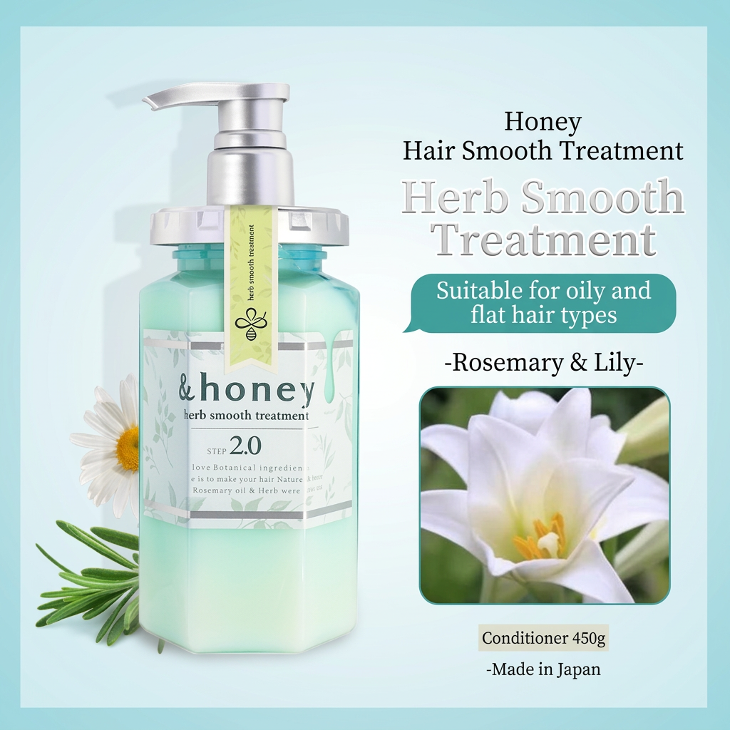 &honey Japanese Honey Shampoo & Treatment – Deep Moist & Color Care (440–445 ml)