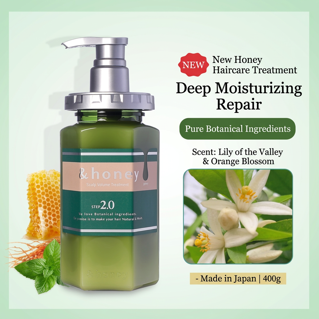 &honey Japanese Honey Shampoo & Treatment – Deep Moist & Color Care (440–445 ml)