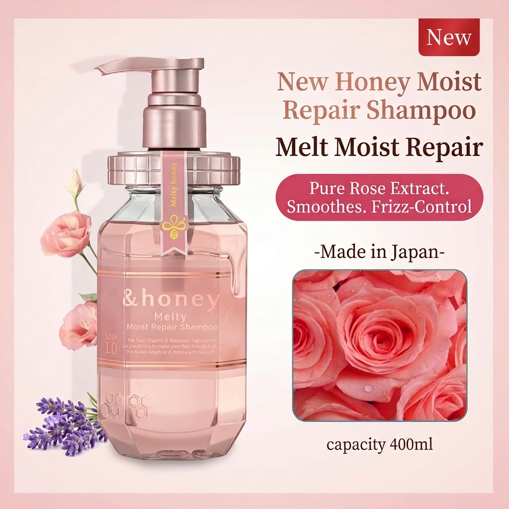 &honey Japanese Honey Shampoo & Treatment – Deep Moist & Color Care (440–445 ml)
