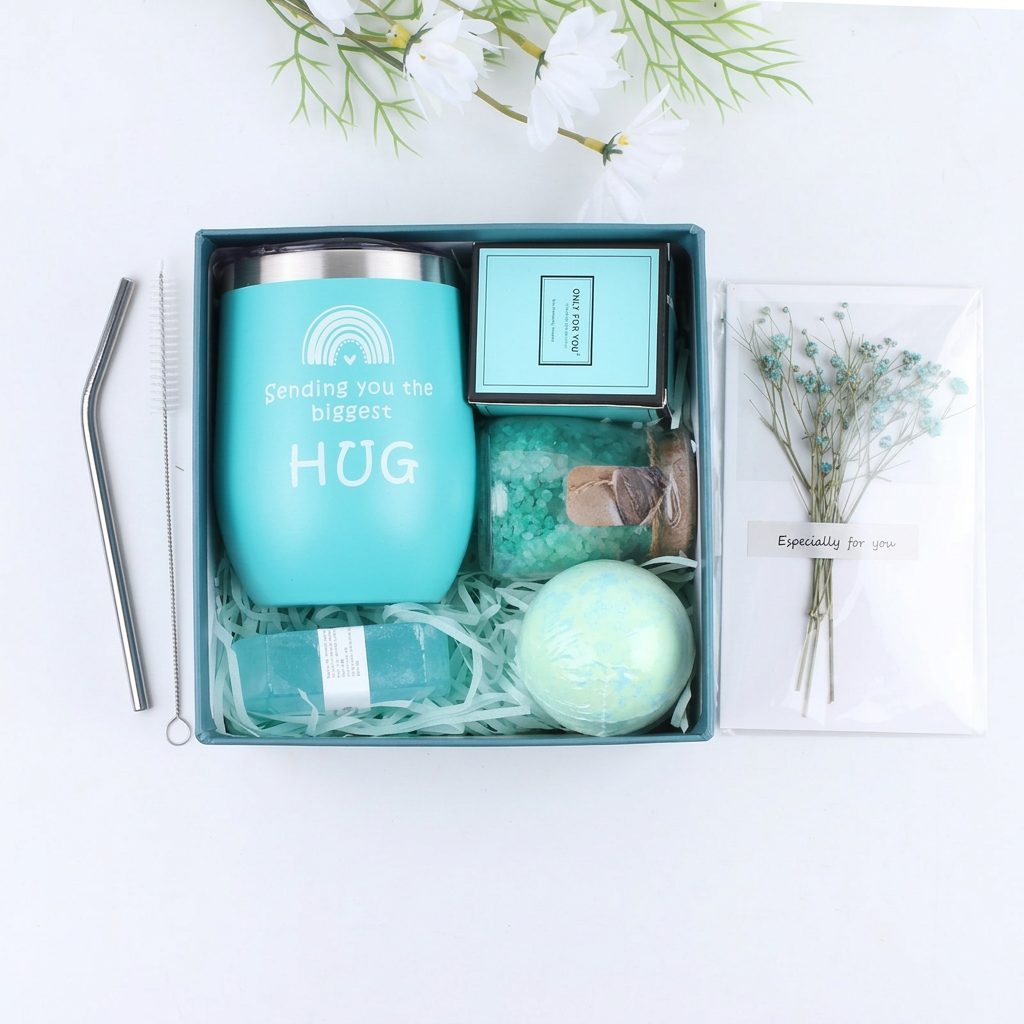 Blue Spa Birthday Gift Box – 6‑Piece Relaxation & Self‑Care Set for Mom & Her