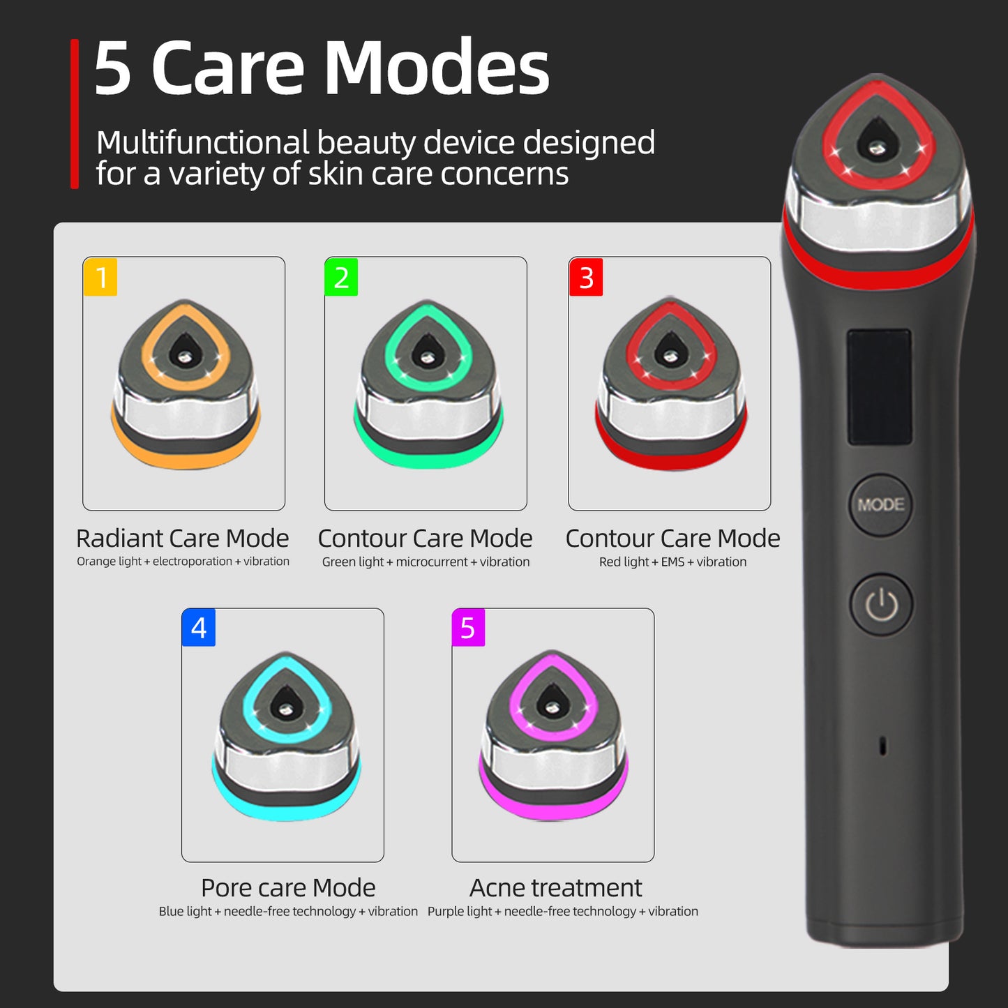 Multifunctional Beauty Massager with Light Therapy