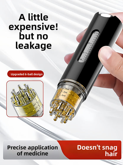 Dual-Chamber Scalp Applicator with Roller Balls