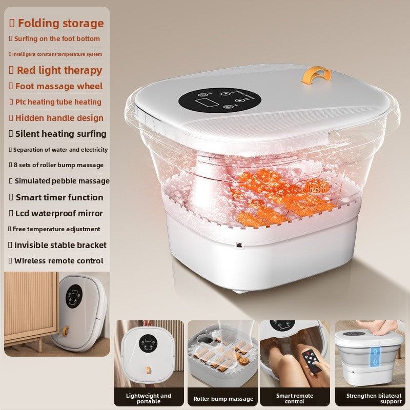 Foldable Electric Foot Spa Bath – Heated Collapsible Foot Soaker with Massage & Remote