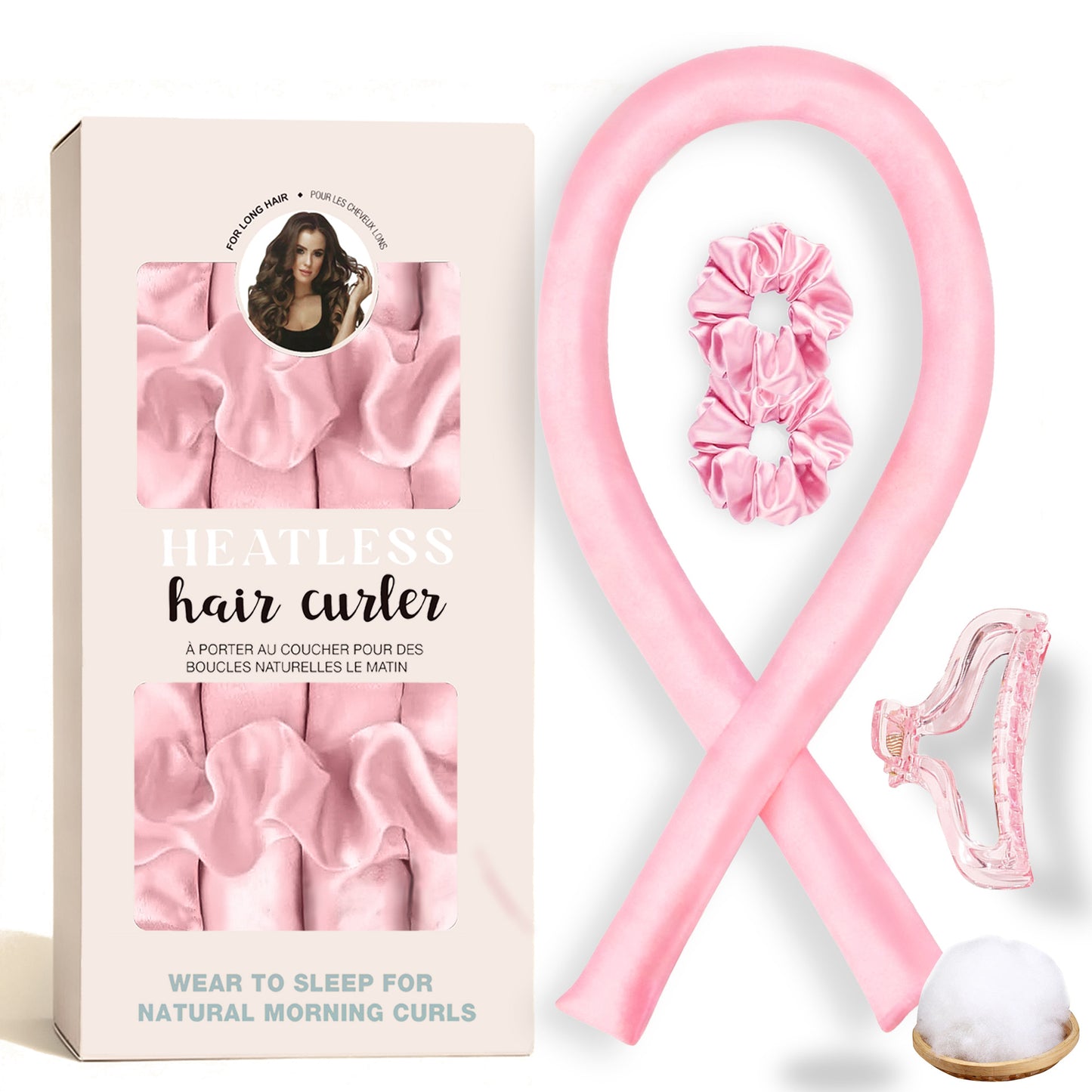 No-Heat Satin Curling Set – Handmade Wave & U-Shaped Hair Curler