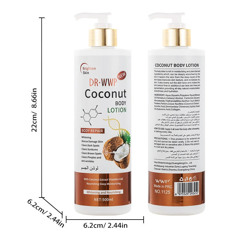 DR-WWP Brightening Body Lotion Collection – 500ml Hydrating & Tone-Evening Lotions