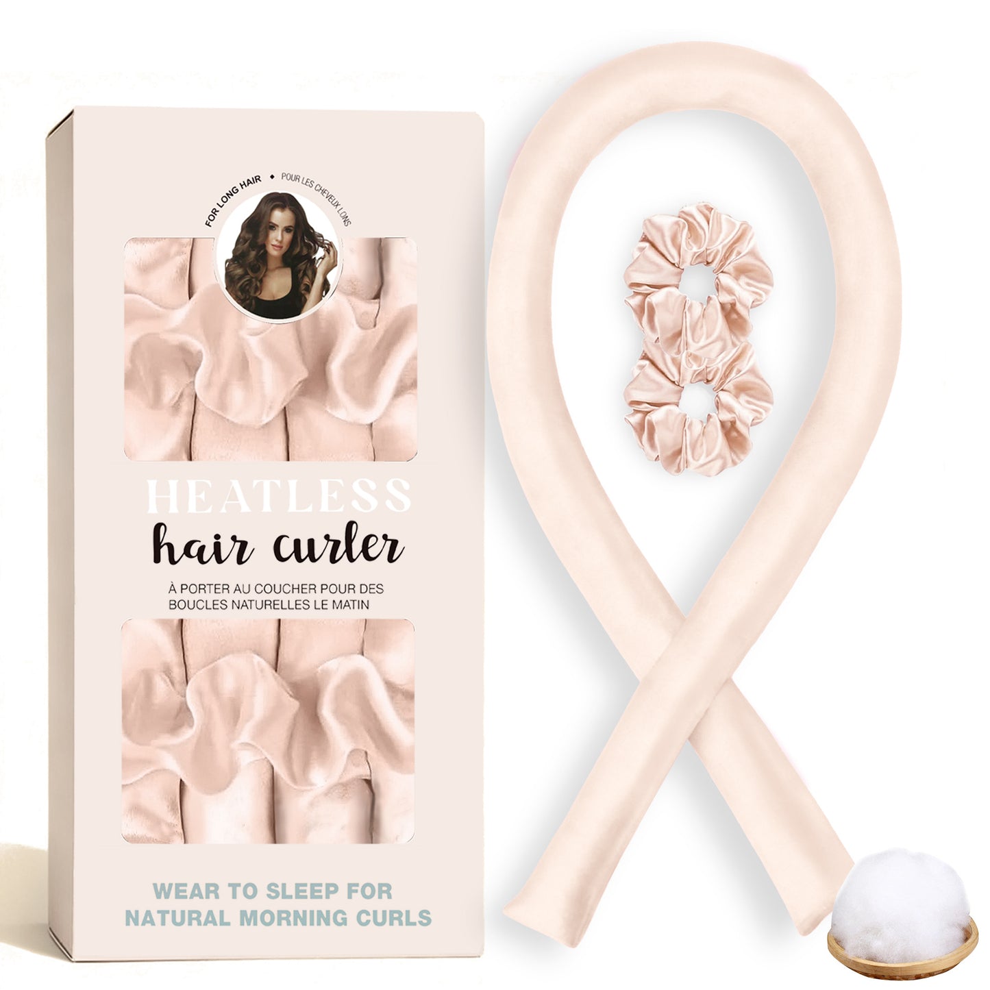 No-Heat Satin Curling Set – Handmade Wave & U-Shaped Hair Curler