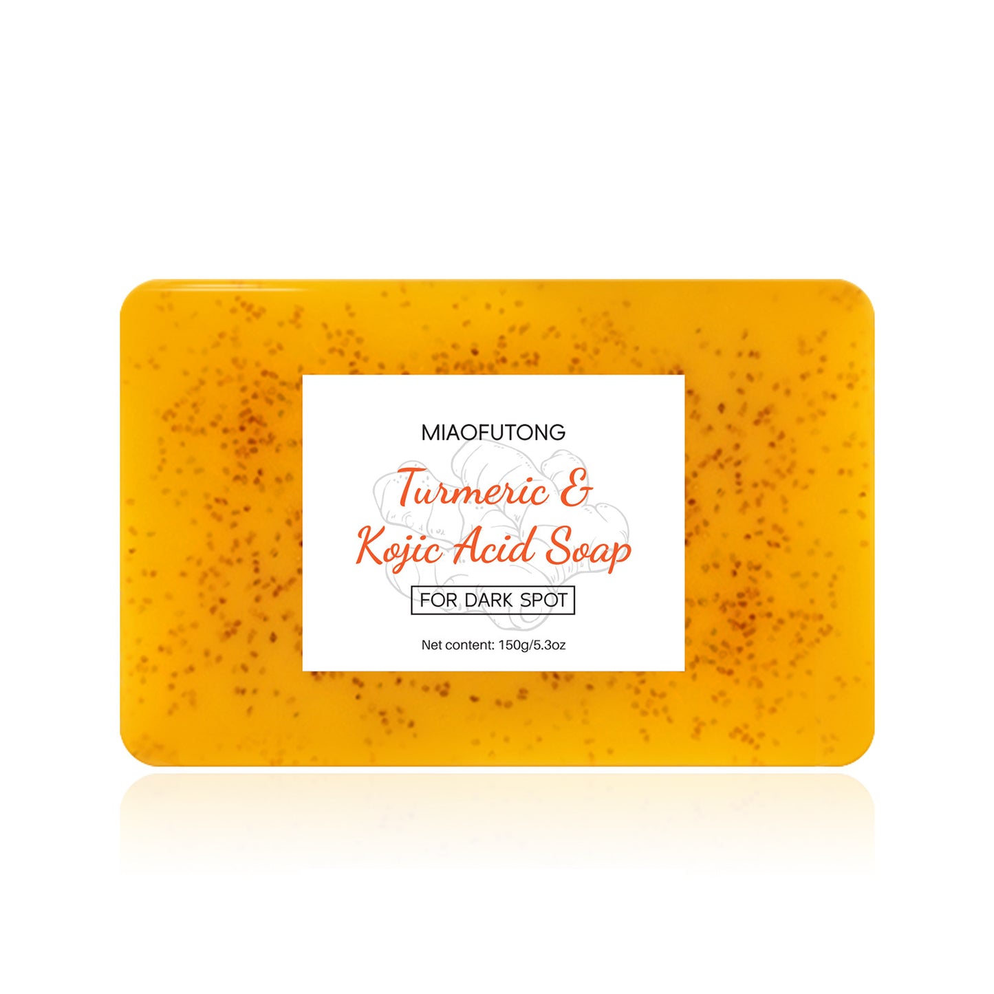 Ginger, Turmeric & Lemon Exfoliating Soap – Brightening Ginger Scrub Bar for Face & Body (150g)
