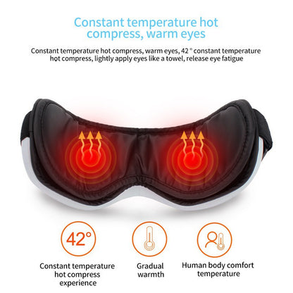 6D Smart Eye Massager – Heated Vibration Eye Mask with Air Compression & Bluetooth Music