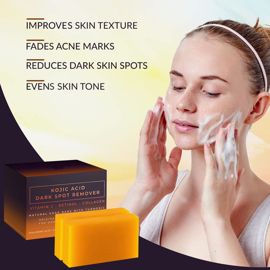 Turmeric Kojic Acid Brightening Soap – Handmade Herbal Bar with Snail & Bamboo Charcoal, view 2