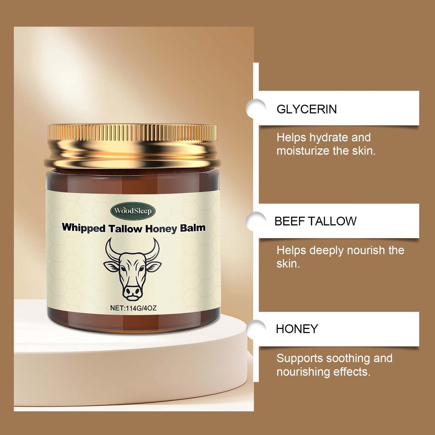 Whipped Tallow Butter and Honey Body Cream 114g
