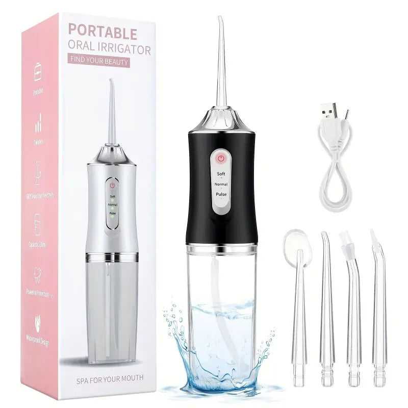 Portable Dental Irrigator – Rechargeable Water Flosser with 3 Modes & Multiple Nozzles