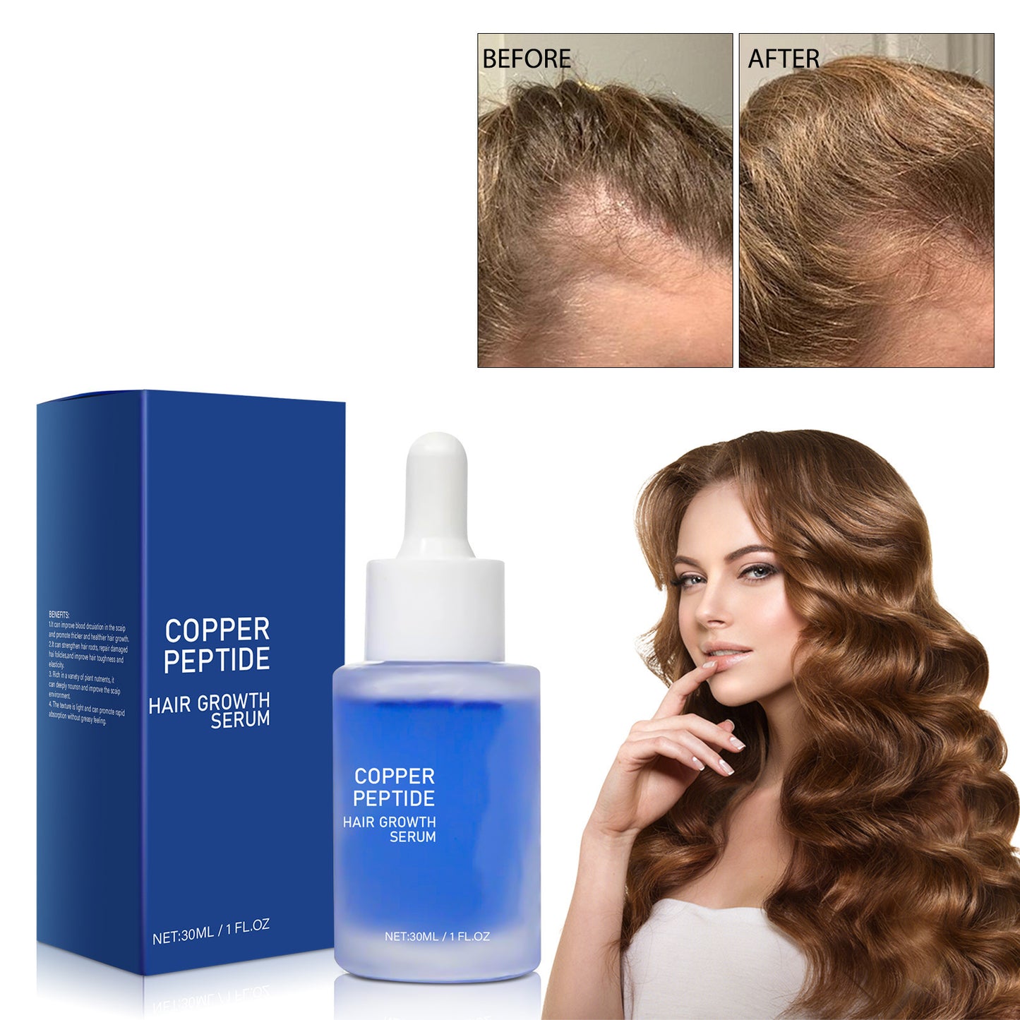 Blue Copper Peptide Hair Essence – Hair Growth & Scalp Care Serum 30ml
