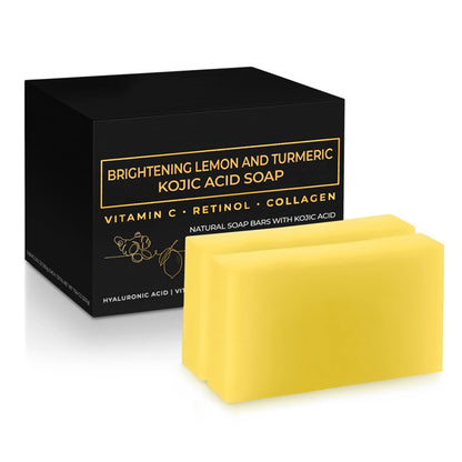Turmeric Kojic Acid Brightening Soap – Handmade Herbal Bar with Snail & Bamboo Charcoal