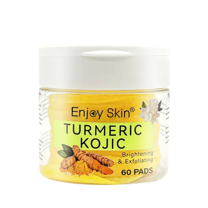 Turmeric Kojic Acid Cleansing Pads – Brightening Exfoliating Face Pads (Jar of ~60)