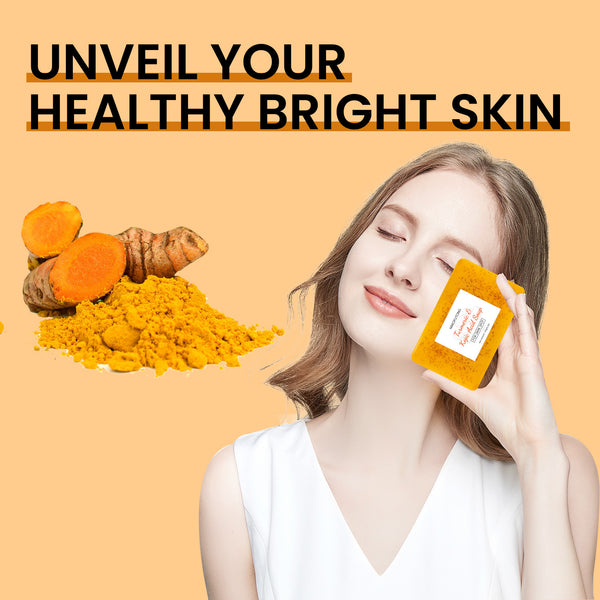 Ginger, Turmeric & Lemon Exfoliating Soap – Brightening Ginger Scrub Bar for Face & Body (150g)