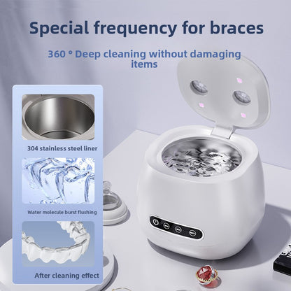 Ultrasonic Cleaner with UV Blue Light – 304 Stainless Steel Tank (USB)