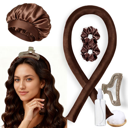 No-Heat Satin Curling Set – Handmade Wave & U-Shaped Hair Curler