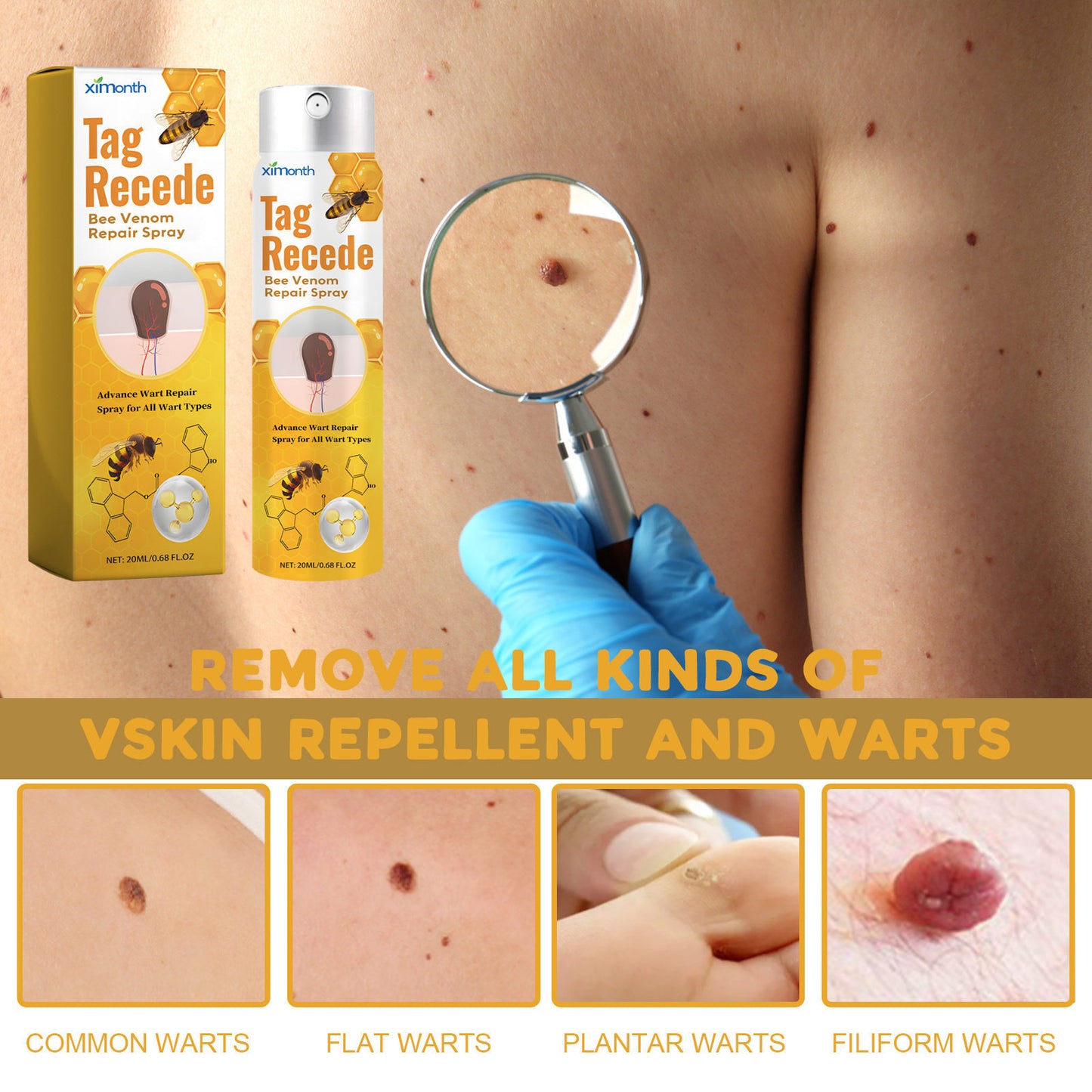 Ximonth Bee Venom Skin Tag Care Cream – Gentle Moisturizing Formula 59g