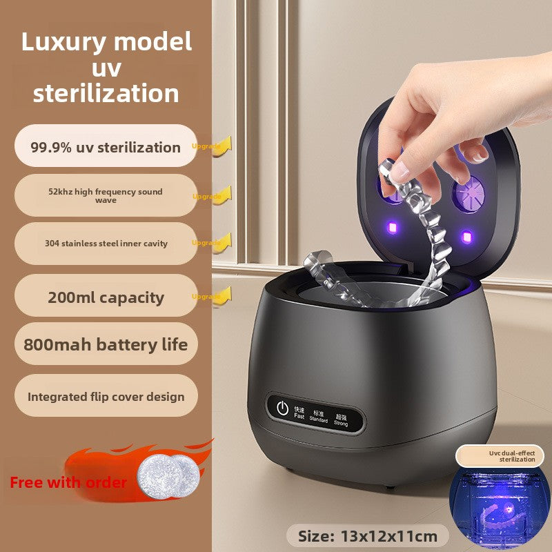 Ultrasonic Cleaner with UV Blue Light – 304 Stainless Steel Tank (USB)