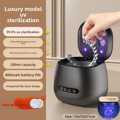 Ultrasonic Cleaner with UV Blue Light – 304 Stainless Steel Tank (USB)