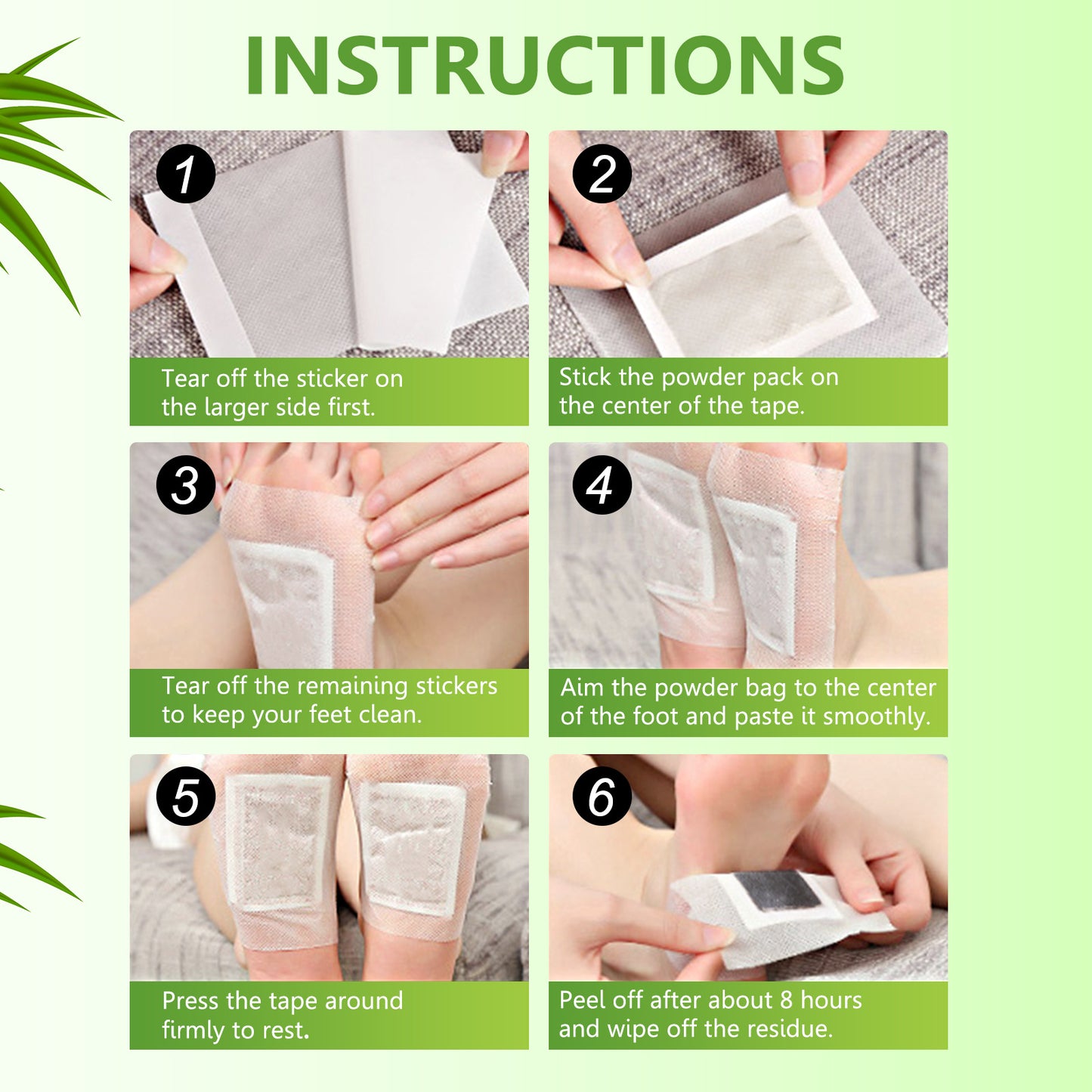Sefudun Bamboo Charcoal Foot Patches – Moisture & Odor Control Foot Pads (10-Pack)