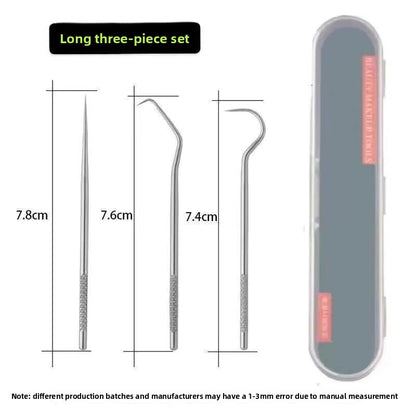 Stainless Steel Dental Floss & Toothpick Set – Reusable Picks with Travel Case
