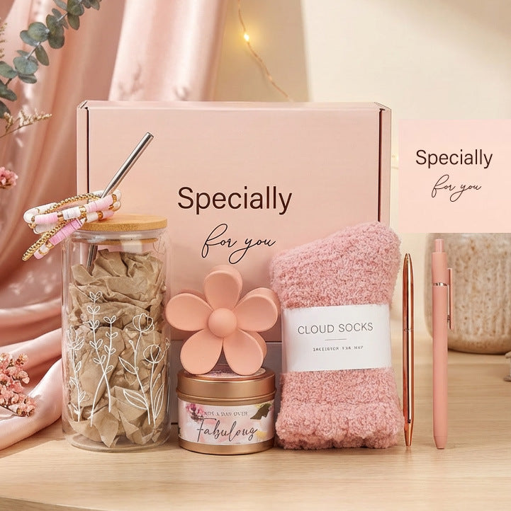 Scented Candle & Bath Gift Set – Natural Soy Wax Relaxation Duo