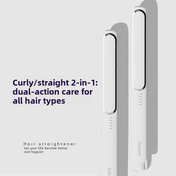 Dual-Use Tourmaline Hair Straightener & Curler (5-Heat Settings)