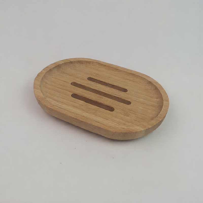 Bamboo Soap Dish – Hollow Drainage Holder for Longer-Lasting Bars