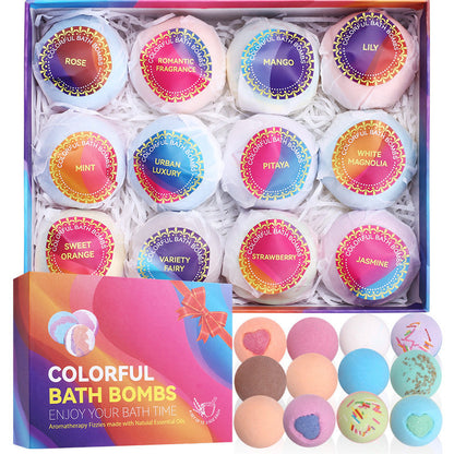 Essential Oil Explosion Bath Salt Balls – 12-Piece Gift Set & Shower Steamers (Multiple Variants)